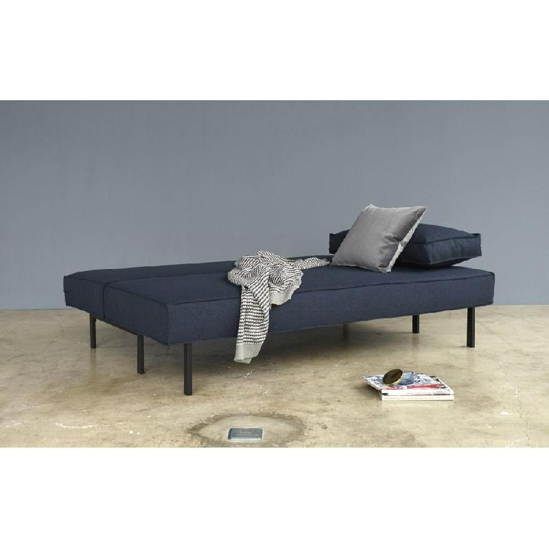 Canapé design convertible SLY Innovation Living - lit 140x200 cm, pieds métal noir, tissu Mixed Dance Blue_5