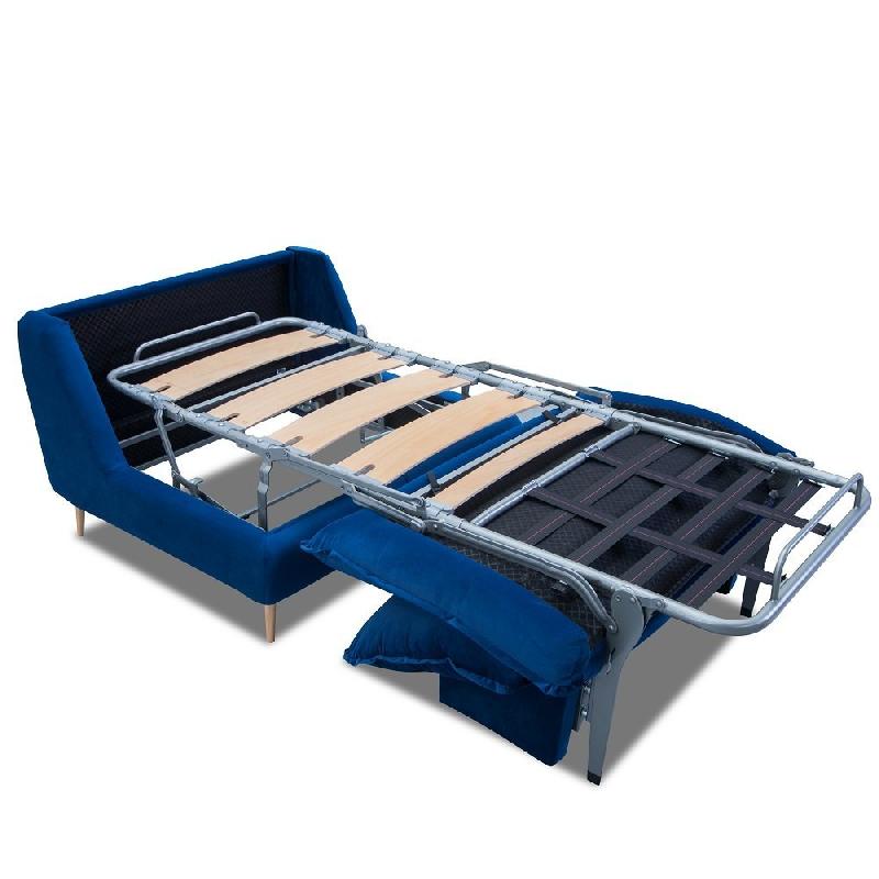 Fauteuil lit convertible express Lisbonne - 70 cm - sommier à lattes RENATONISI - matelas 13 cm - tissu tweed anthracite chiné_5