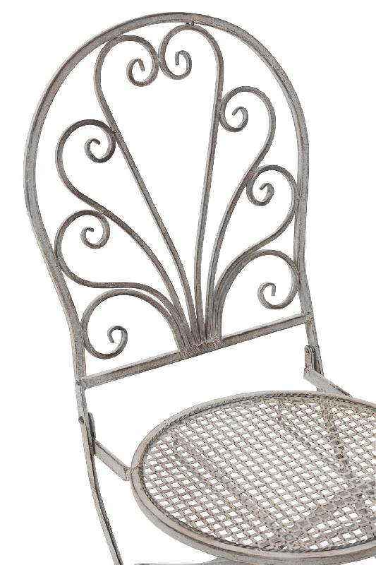 Chaise jardin pliable Ravi en métal gris - Fer forgé - Style provincial - L42 x H93 x P52 cm_5
