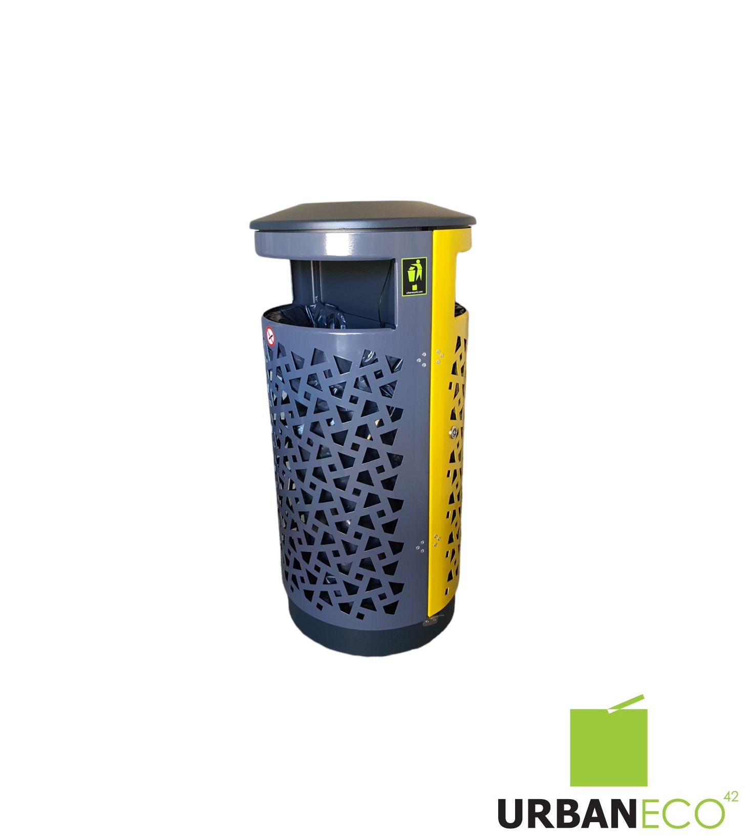 Poubelle publique tri sélectif double flux - acier galvanisé renforcé - 2x40L ou 80L - coloris personnalisables_5