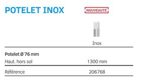 Potelet haute visibilité peint sur zinc - Tube acier Ø60, 76, 102 et 114 mm - Cinq pommeaux au choix - Fixation par scellement direct_5
