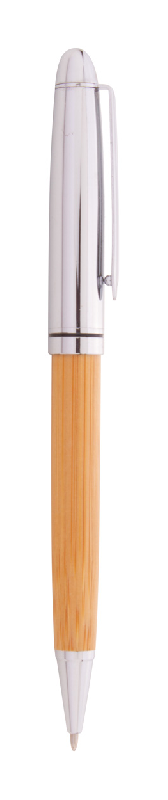 Parure stylos en bambou et métal - Stylo bille et roller avec boîte cadeau en bambou_5