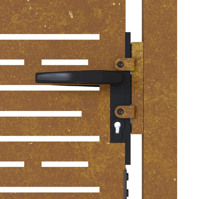 Vidaxl portail de jardin 105x155 cm acier corten conception de carré 153253_5
