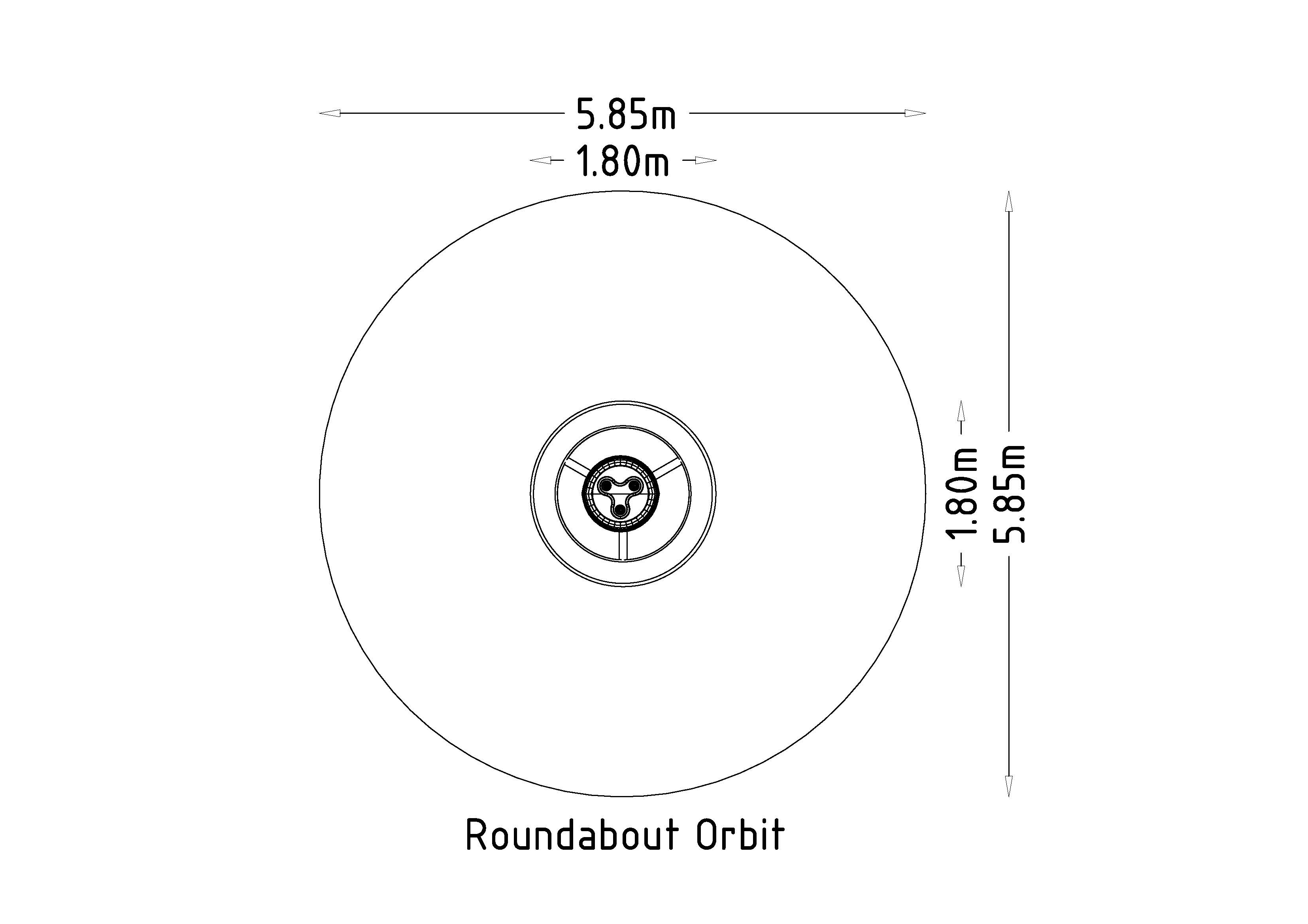 Manège orbit pour aires de jeux - Réf 8050350-2 - Noir - Scellement béton - HAGS_5