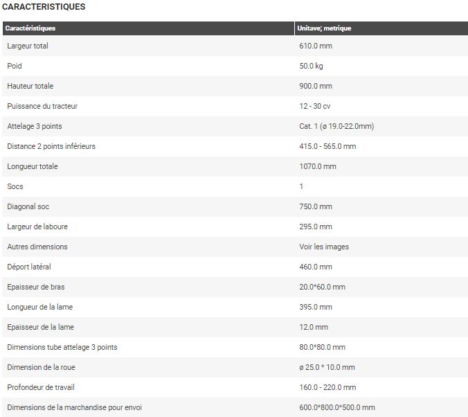 Dp-16 monosoc - charrue agricole - deleks - largeur total	610.0 mm_5