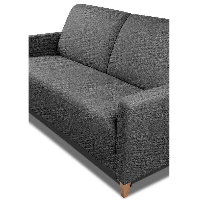 Canapé convertible OGGETTO - matelas 16 cm - système express - sommier à lattes 140 cm - tweed gris silex - Renatonisi_5