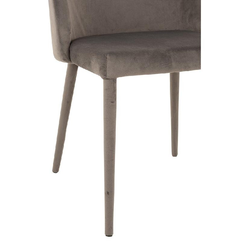 Chaise de réunion CHEZA gris - tissu aspect velours - structure métallique - dimensions L58 x H80 x P51 cm_5