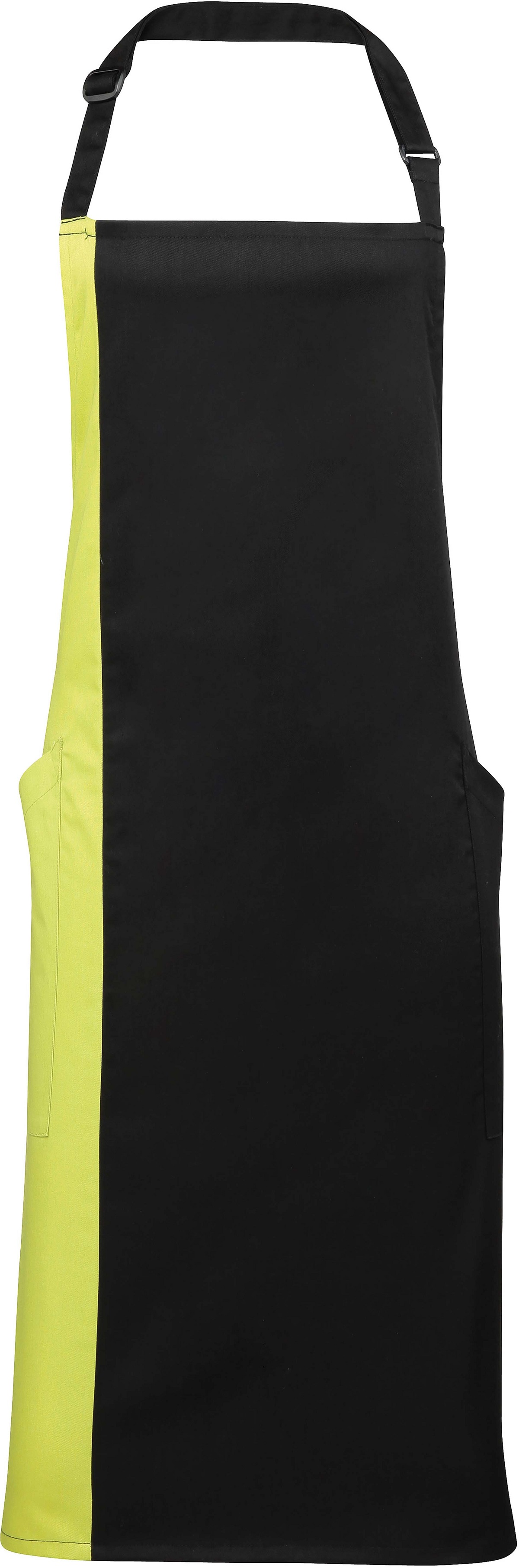 Tablier long à bavette bicolore - plusieurs coloris disponibles - modèle PR162 - polyester et coton twill_5