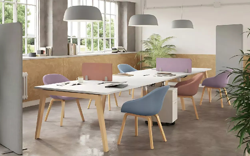 Panneau écran acoustique pour bureau avec pieds circulaires So Tineo_5