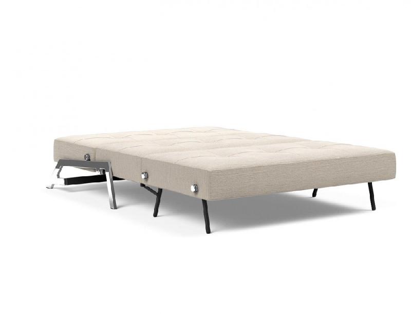 Innovation Living - Canapé design Cubed 02 Chrome convertible 140x200 cm - Tissu Blida gris sable_5