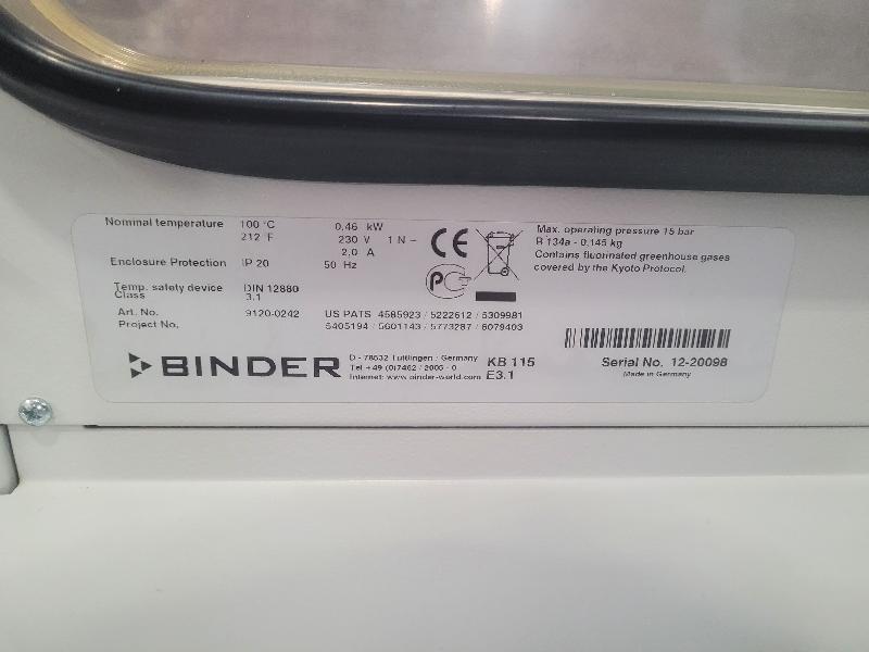 Incubateur / étuve réfrigéré BINDER KB-115 avec convection forcée 100°C_5