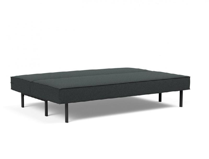 Canapé design convertible SLY - Innovation Living - Lit 140x200 cm - Pieds métal noir - Tissu bouclé Black Raven_5