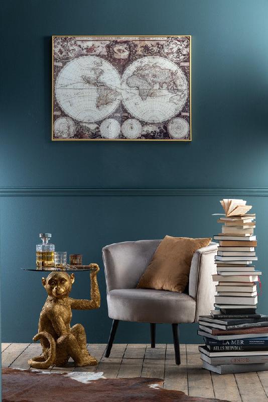 Fauteuil DULZURA - Textile gris - Structure en bois - Dimensions 80x75x70 cm_5