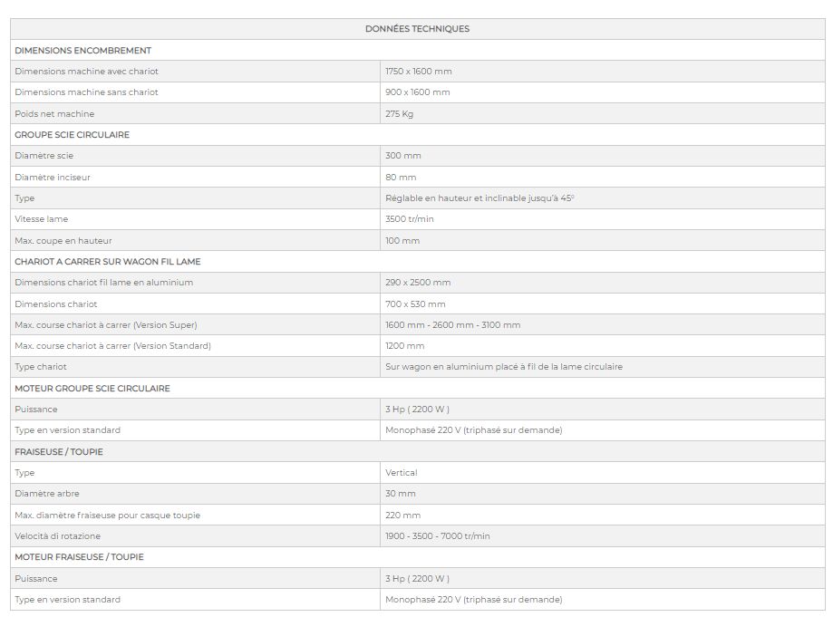 Tsi super 3000 - scie à format - dm italia srl - poids net 275 kg - dmci3013_5