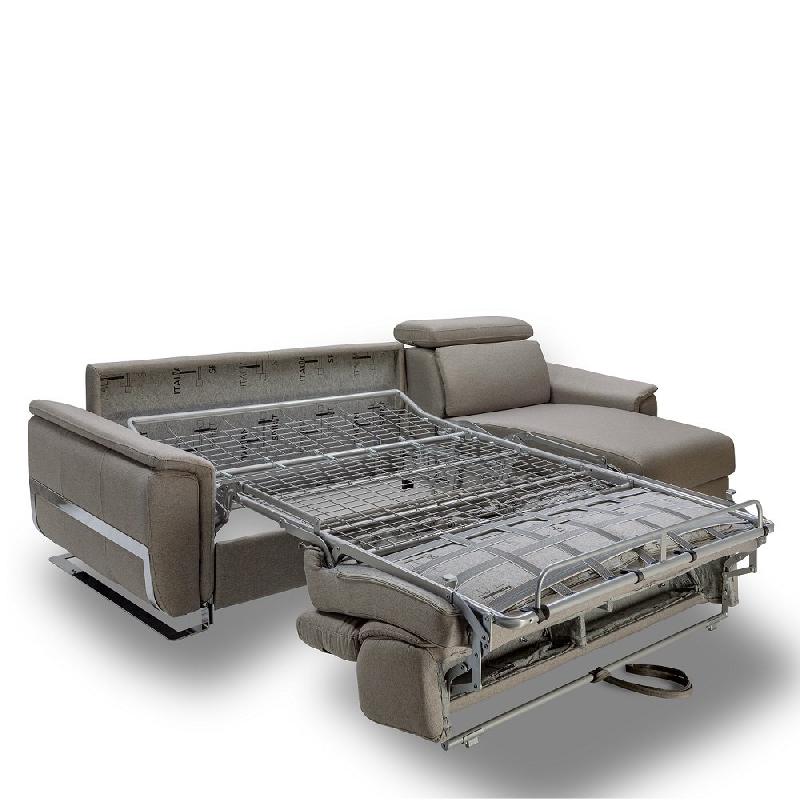 Canapé d'angle Réaumur convertible express 120 cm - Matelas 16 cm - Pieds luge - Tissu tweed gris silex - Design contemporain_5