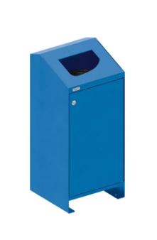 Corbeille publique Berlin 100 Litres - porte frontale - couvercle en option - tôle acier galvanisée_5