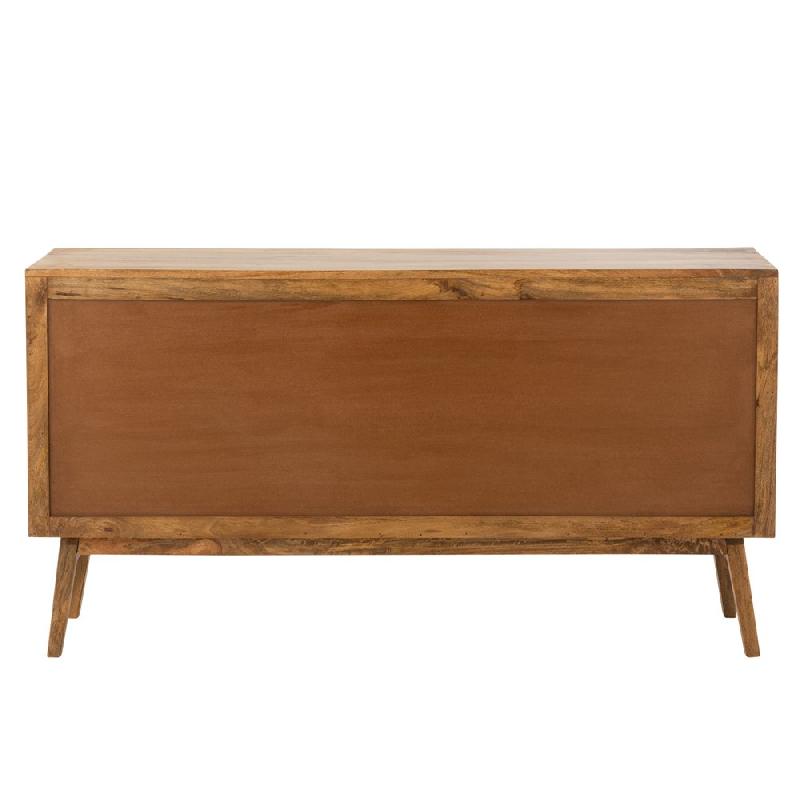 Buffet bas design TANY - 2 portes, 3 tiroirs en bois de manguier marron - 145x80x40 cm_5