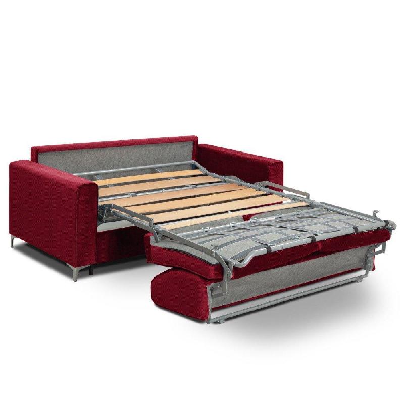 Canapé convertible express Jackson 120cm - Comfort Bultex® 12cm - Sommier lattes Renatonisi - Tweed rouge_5