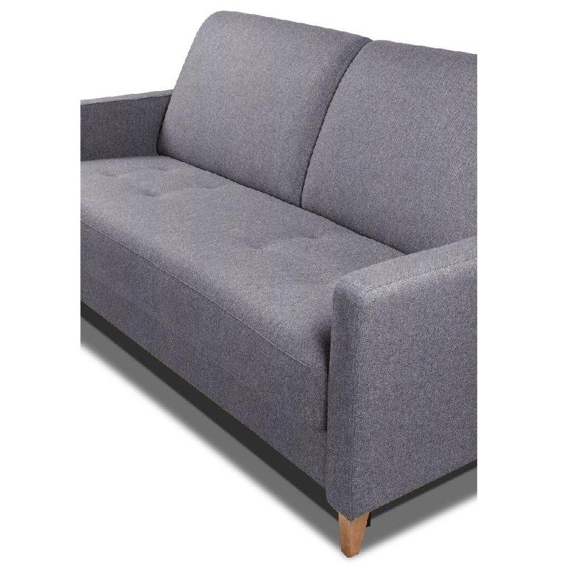 Canapé convertible OGGETTO - Matelas 16 cm - Système ouverture express - Sommier à lattes 140 cm - Velours gris anthracite - Fabrication italienne_5