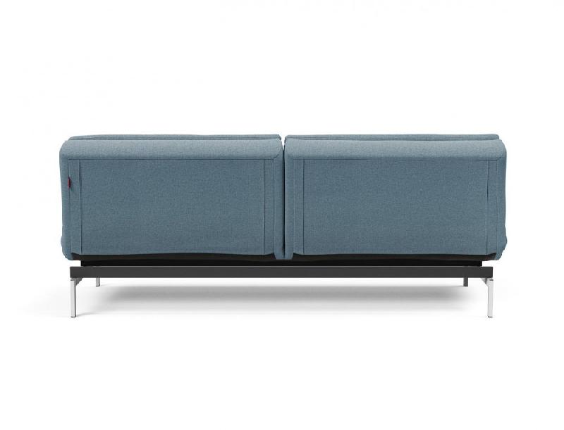 Canapé design Dublexo Chrome convertible lit 115x210 cm - Pieds chromés - Tissu Soft Indigo - Confort quotidien_5