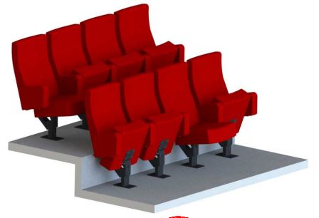 Fauteuil  de théâtre fermé avec accoudoir commun type coffre pour ERP - SITH_5