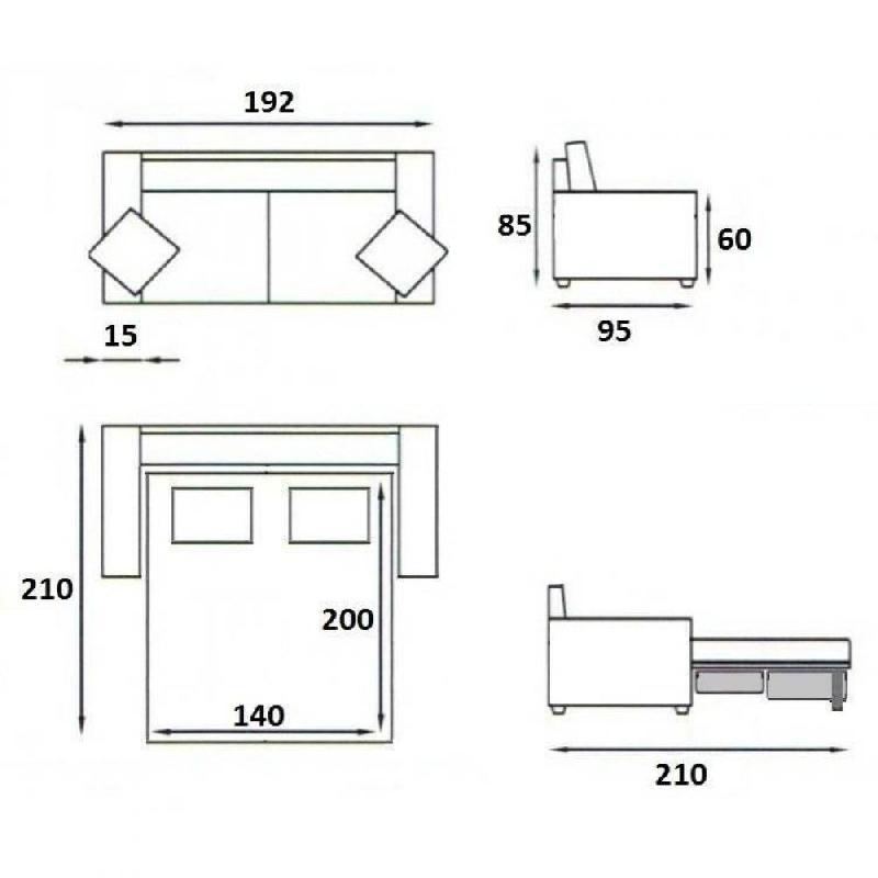 Canapé convertible NIGHT BULTEX - 140x195 cm - Polyuréthane graphite - Matelas confort 14 cm_5