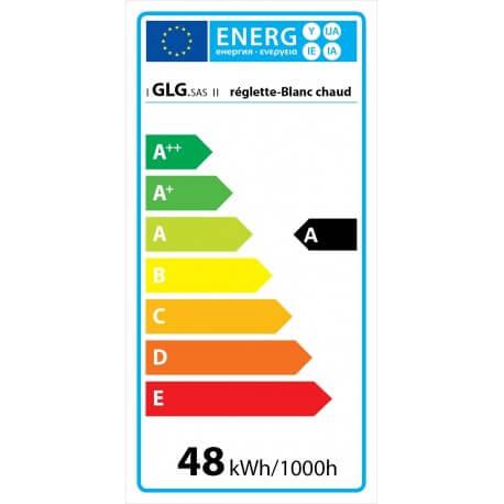 Réglette LED blanc chaud waterproof 50cm - Aluminium, IP65, 4,8W, 30 LED_5