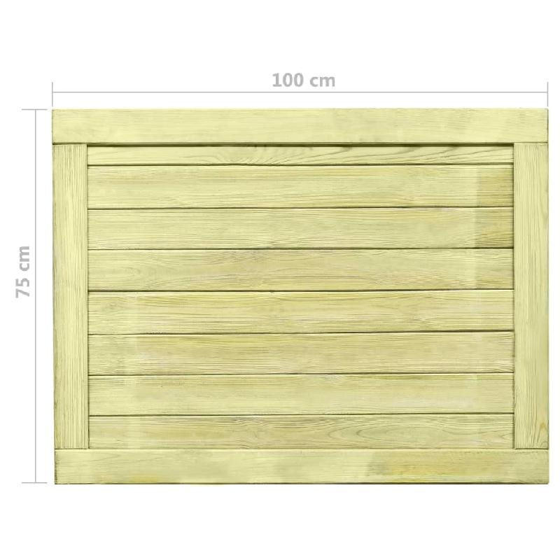 Vidaxl portail de jardin bois de pin imprégné 75x100 cm 45332_5