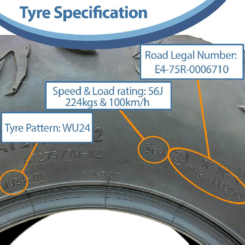 27x11.00-12  27x9.00-12 ATV Tyres 6ply OBOR Scoprio Road Legal (Set of 2  2)_5
