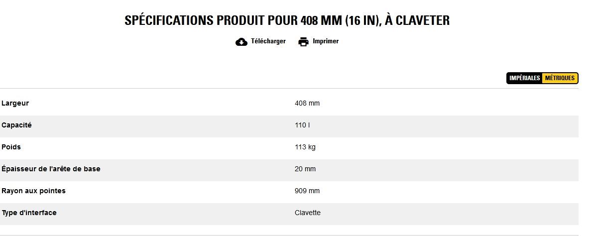 Godet d'excavation à l'arrière de la chargeuse pelleteuse - caterpillar finance france - extra-robuste - 408 mm (16 in), à claveter_5