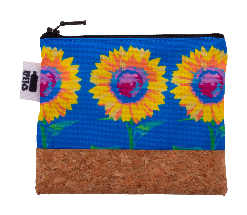 Trousse de maquillage personnalisée - zippée en polyester RPET 600D et liège naturel - Impression sublimée_5