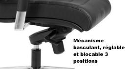 Fauteuil de direction confortable Business - Sitek - cuir noir_5