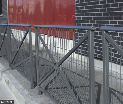 Barrière main courante LISBONNE - Simple croix, rosage ou grillagé - Longueurs 1000 ou 1500 mm_5