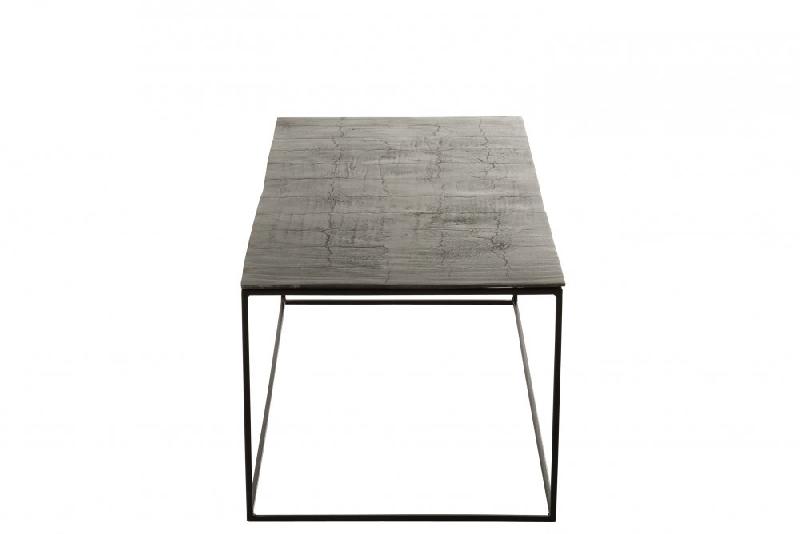 Table basse rectangulaire NIZI - métal noir et aluminium noir/vert - design moderne et fonctionnel_5
