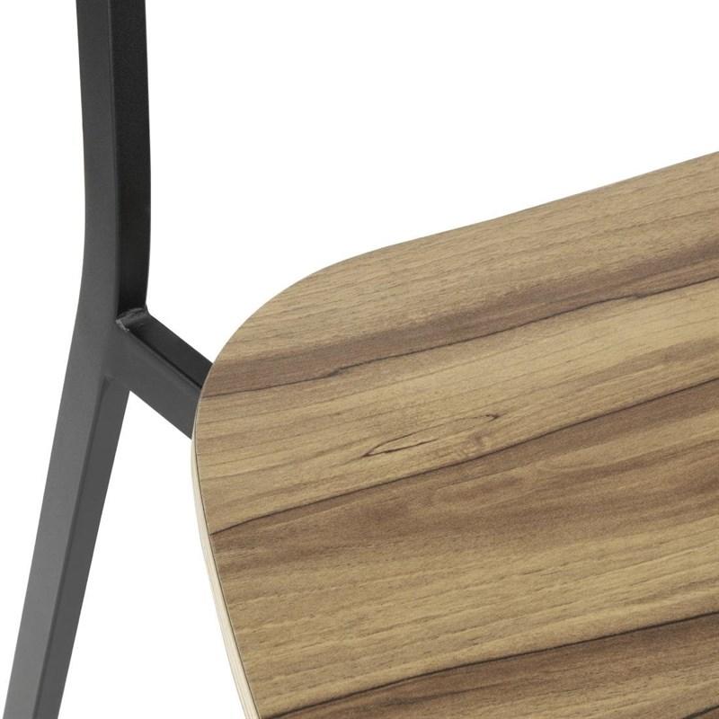 Chaises Beaufort en bois noyer et acier noir - Empilables - Lot de 2 - FU524 | Bolero_5