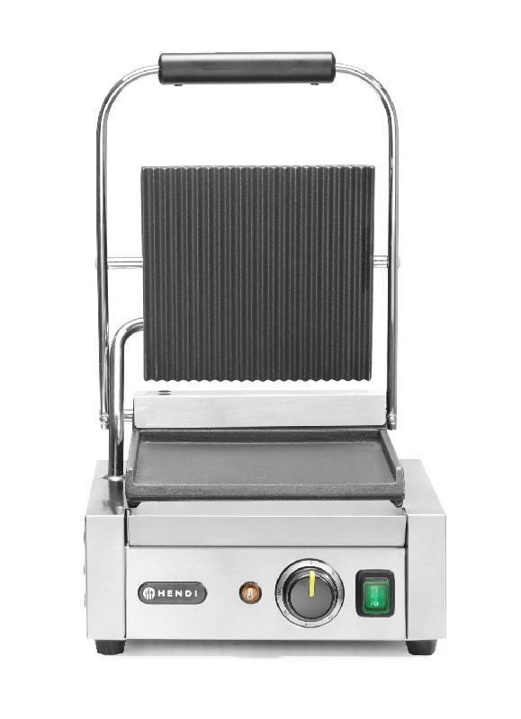 Grill de contact modèle simple 1/2 rainuré 1/2 lisse 220x230mm HENDI_5