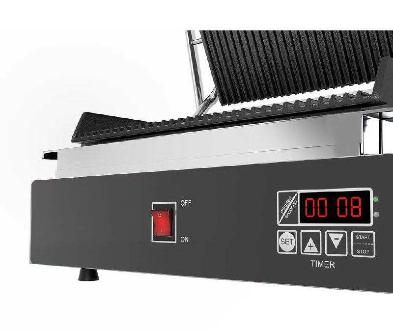 Machine à panini digital - rainuré en haut et en bas (gril à panini électrique)_5