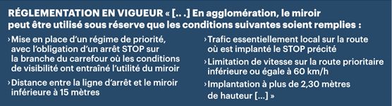 Miroir réglementaire d'agglomération - cadre noir et blanc - visibilité carrefours dangereux - VIALUX_5