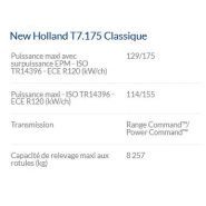 Tracteur agricole T7.175 classique - New Holland - 129/175 kW/ch - moteurs NEF SCR ECOBlue™ sans EGR ni filtre à particules_5