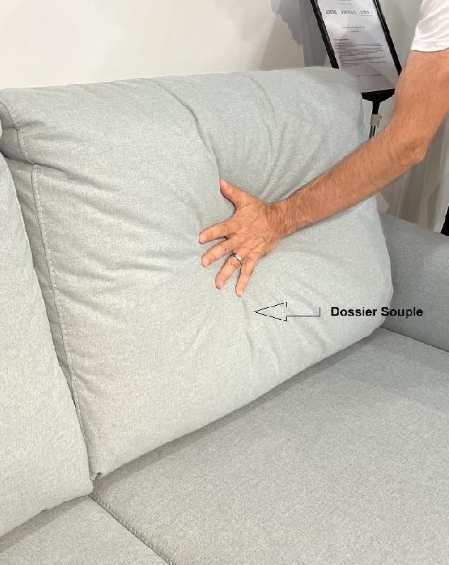 Armoire lit escamotable DJUKE SOFA - Blanc mat avec bandeau gris - Canapé intégré gris 140x200 cm_5