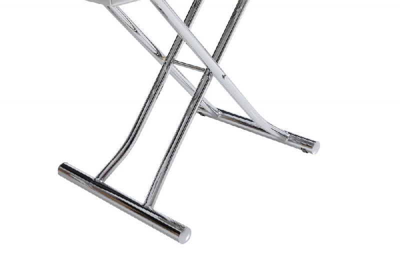 Table basse relevable extensible Trendy - Chêne gris/mélaminé, pied chromé - Dimensions 110 x 70/140 cm_5