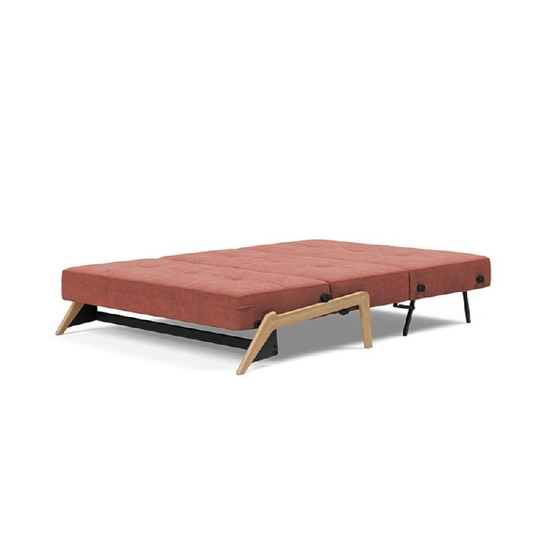 Innovation Living - Canapé design Cubed Wood 02 - Convertible lit 200x160 cm - Tissu Cordufine Rust - Faible encombrement et confort moelleux_5