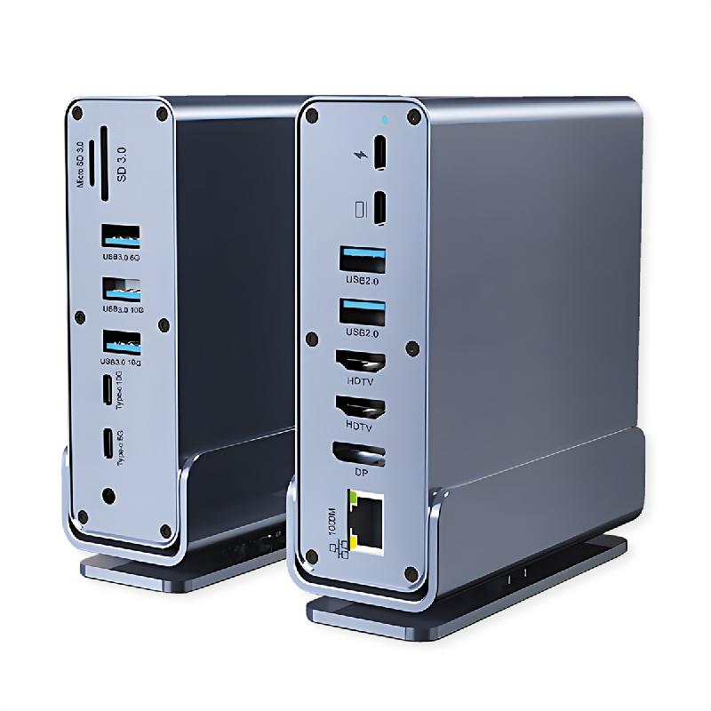 VALUE Station d'accueil USB type C 16 en 1, HDMI/DP 4K60, Gigabit Ethernet, USB-A, USB-C, PD, SD/microSD, Audio_5