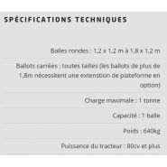 X2000 dérouleuse sans chaîne pour balles rondes et carrées - Hustler Equipment - Rotor axial, plateforme en polyéthylène, charge maxi 1 t_5