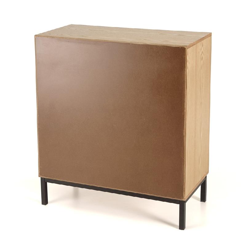Buffet Marci - 3 tiroirs cannage naturel - Pieds métal noir - Style industriel_5