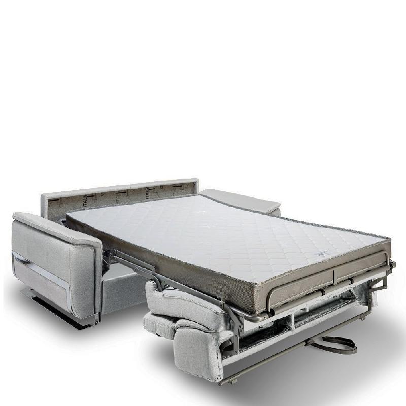 Canapé convertible express REAUMUR 140 cm - Matelas 16 cm haute résilience - Pieds luge Nabucka gris clair_5