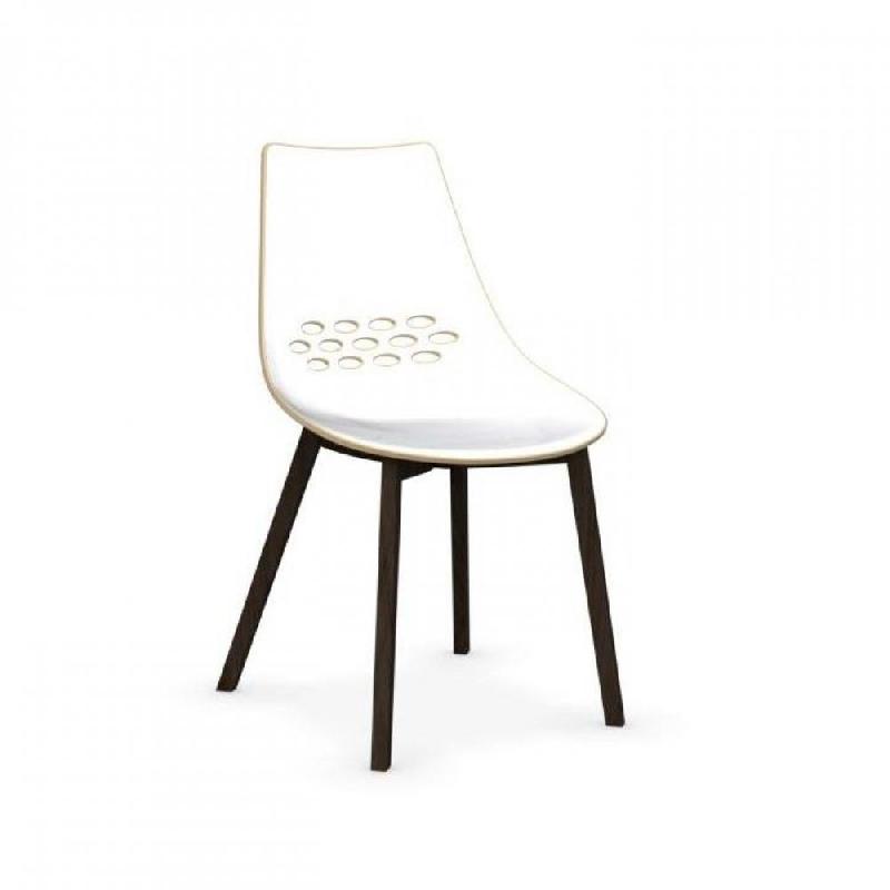 Lot de 2 chaises JAM W - Design moderne bicolore nougat - Piétement frêne teinté smoke - Fabrication italienne_5