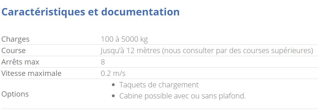 Ehi monte-charges - hidral - charge de 100 à 5000 kg_5