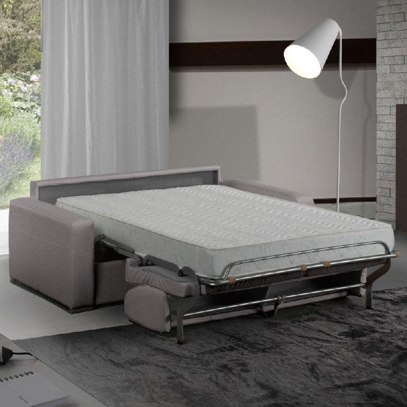 Canapé lit convertible 3-4 places MASTER - Ouverture express 160x197 cm - Matelas 18 cm - Sommier à lattes RENATONISI - Microfibre taupe_5