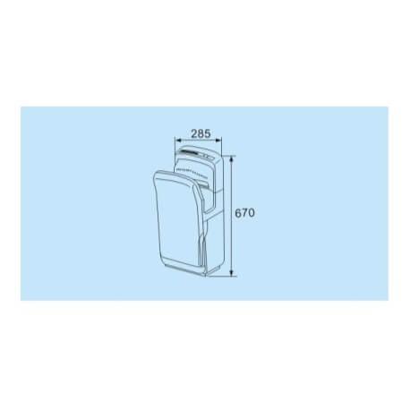 Sèche-mains Vitech - Double jet d'air HD gris métal, séchage rapide et économique_5